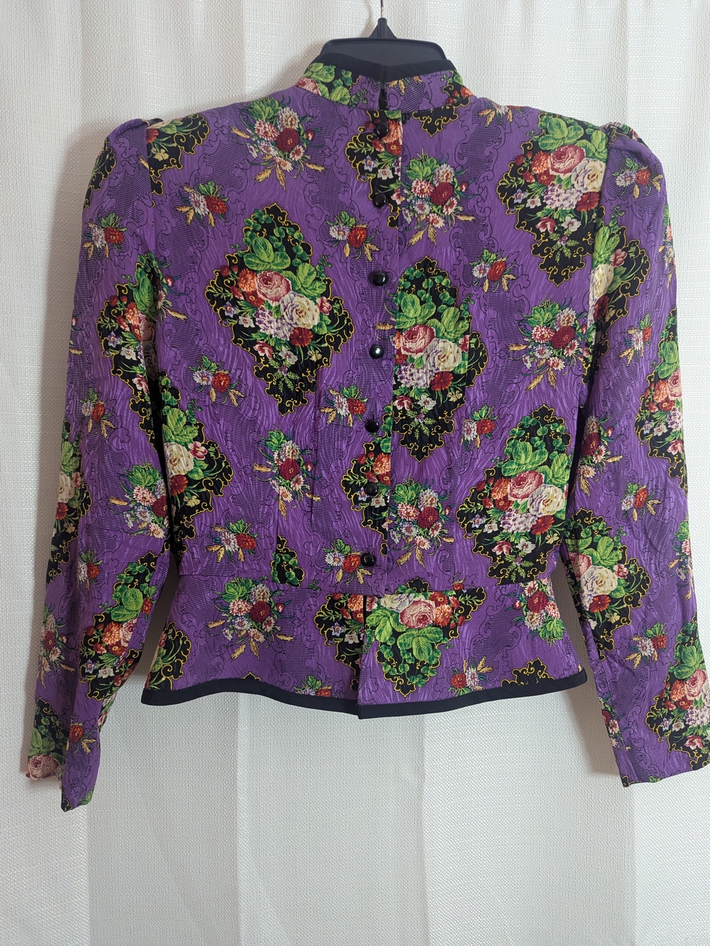 Purple Floral Statement Peplum Jacket